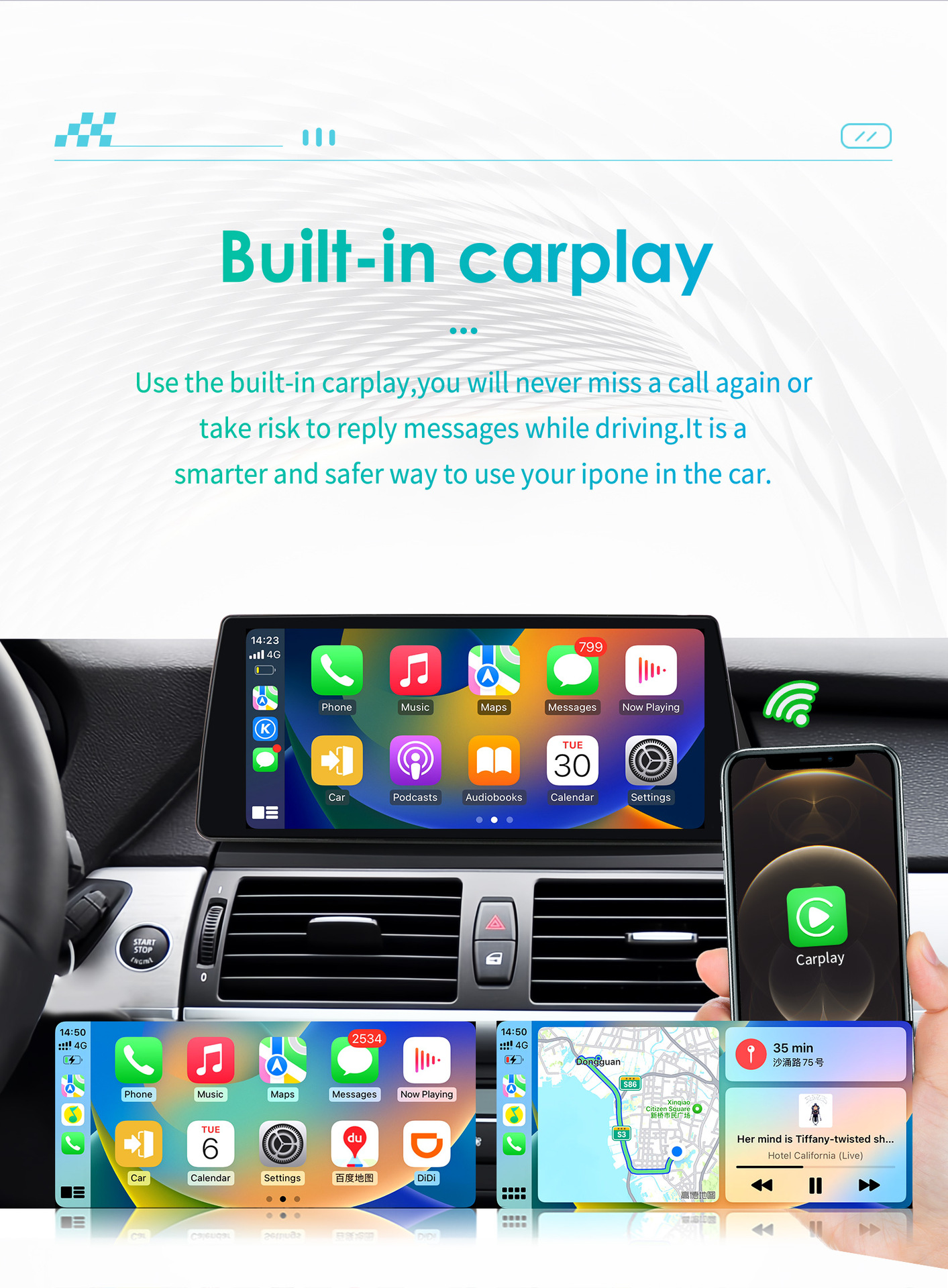 Cross-Border Suitable for 11-14 Bmw X5 X6 Navigation Android Large-Screen Smart Car Mp5 Navigation All-In-One Machine