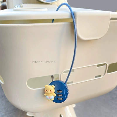 Helmet lock Anti-Theft Cute Battery Vehicle Bicycle - love-skirt-bear-code-lock-blue