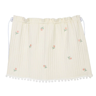 car window shades, Car curtains - quilted-pom-pom-embroidered-curtains-with-tulip-design