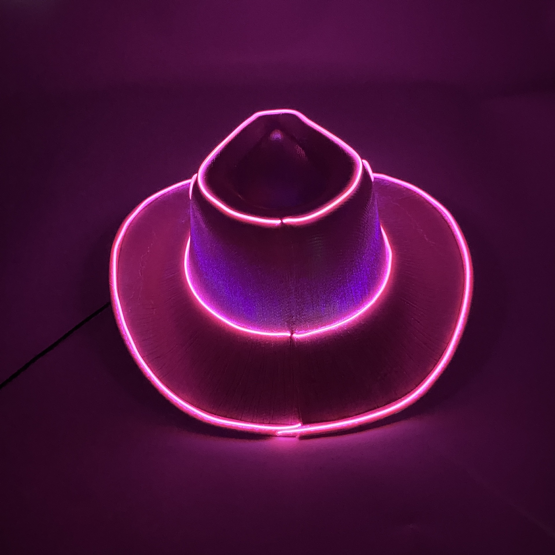 #550-5 浅粉色底(粉色)发光牛仔帽