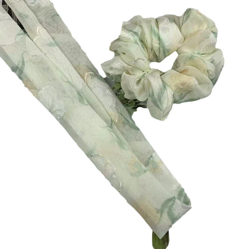  hair rope, material with bow, 3.5cm, Chinese style
