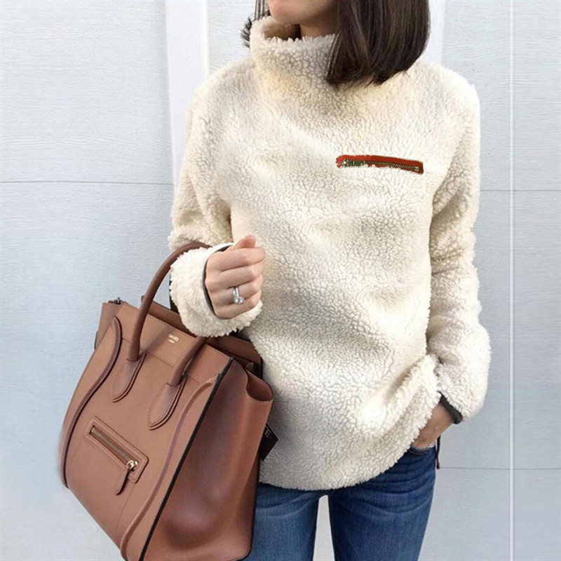 Damen Hochabschließender Pullover Mit Reißverschluss Für Herbst_voghion.com