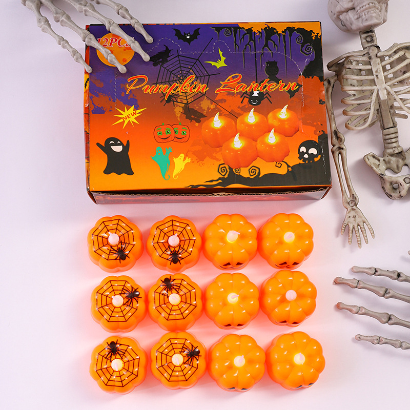 Maison & Jardin Halloween citrouille lanterne fantôme festival décoration accessoires led électronique bougie lampe fête fournitures veilleuse lumineuse lampe à vent_voghion.com