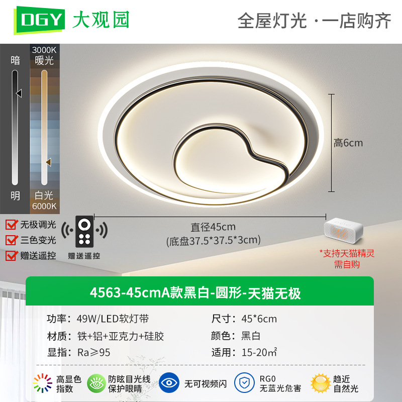 Gran vista jardín de protección de ojos de espectro completo lámpara de dormitorio simple lámpara de sala de estar moderna lámpara principal de vestíbulo 448L lámpara de casa completa