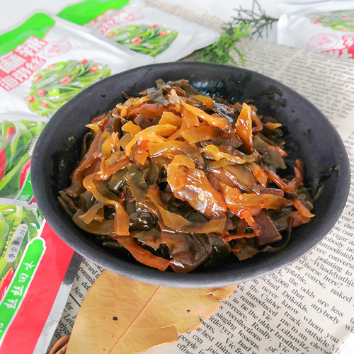 Spicy Dried Kelp Sichuan-Style Side Dish, Aromatic Spicy Dried Kelp Pickled Vegetables, Full Cart Pickled Vegetables, Salted Vegetables, Bulk Snacks, Ready-to-Eat, Wholesale