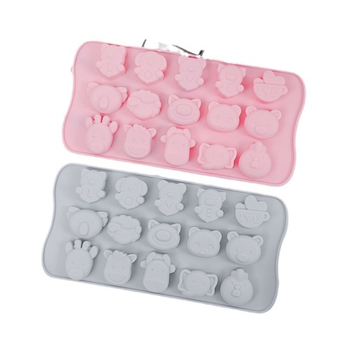 15 connected cartoon silicone ice tray mold homemade ice cream ice cube mold silicone chocolate mold DIY baking tools
