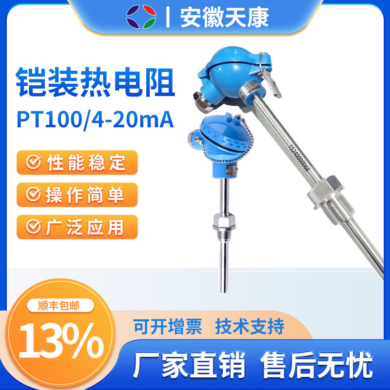 Anhui Tiankang Explosion-Proof Thermal Resistance Wzp-240 Temperature Transmitter 4-20Ma High and Low Temperature Pt100 Thermal Resistance