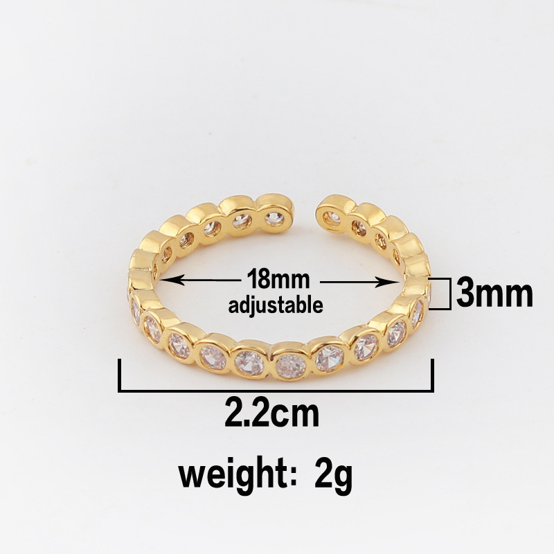 Simple Style Devilu0027S Eye Copper Open Ring Inlay Zircon Copper Rings