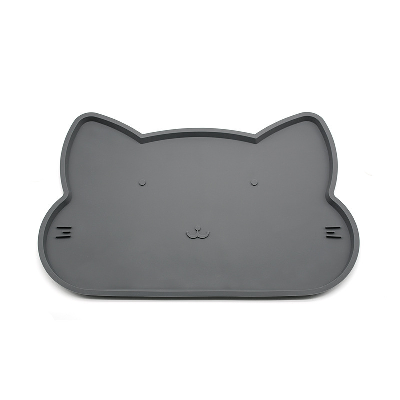 Placemat de silicona transfronteriza para mascotas estera de alimentación antideslizante impermeable borde levantado estera de comida gato y perro estera de comida de gato