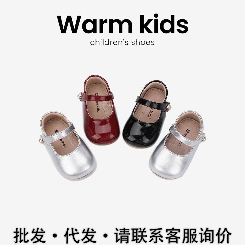 Baby Girl Toddler Shoes, Stylish Spring and Summer New Style Genuine Leather Princess Shoes for Girls, Toddler Leather Shoes, One-Piece Drop Shipping