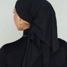 跨境新款纯色莫代尔棉三角巾女柔软亲肤单色马来妇女包头巾现货