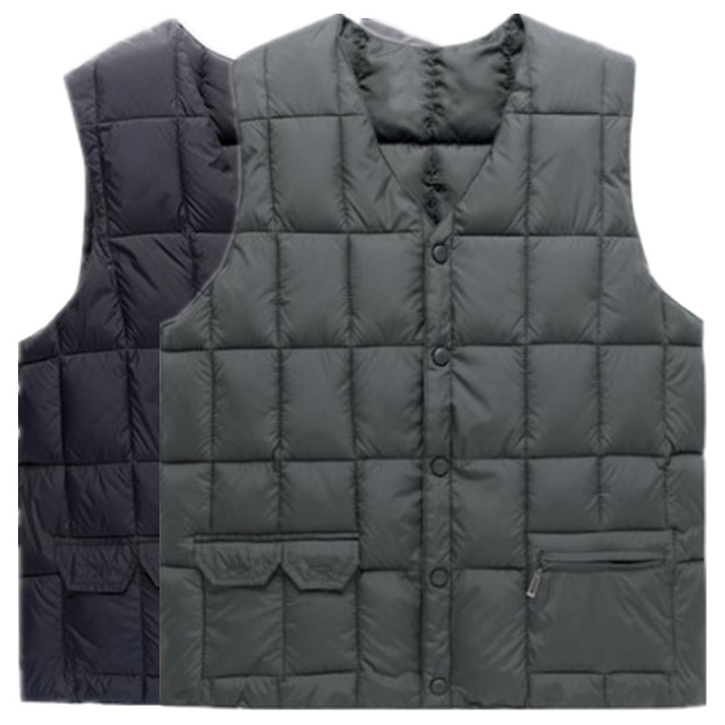 男马甲中老年羽绒棉马甲男士保暖加厚背心秋冬男士无袖外穿坎肩