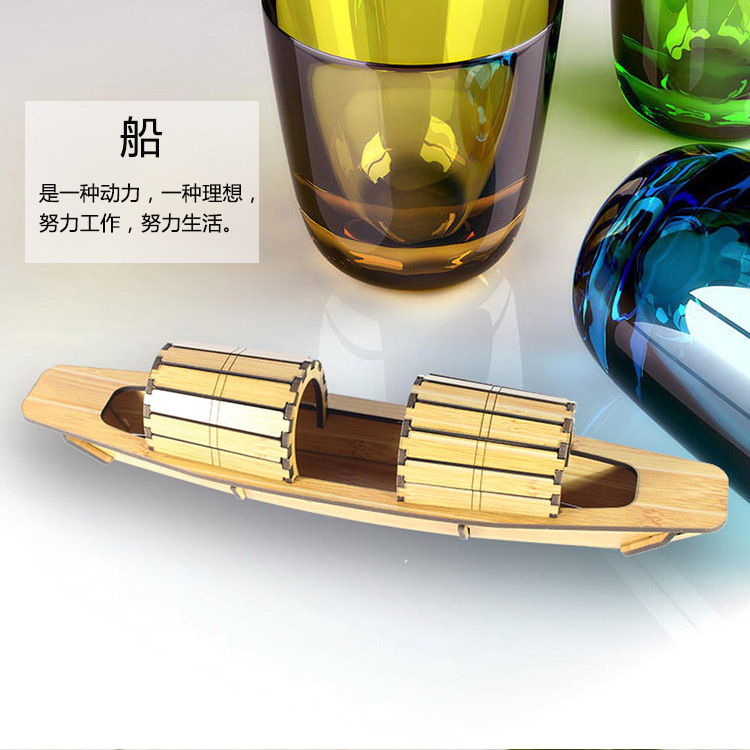 乌篷船木质3d立体拼图拼装模型DIY益智儿童玩具研学手工旅游纪念