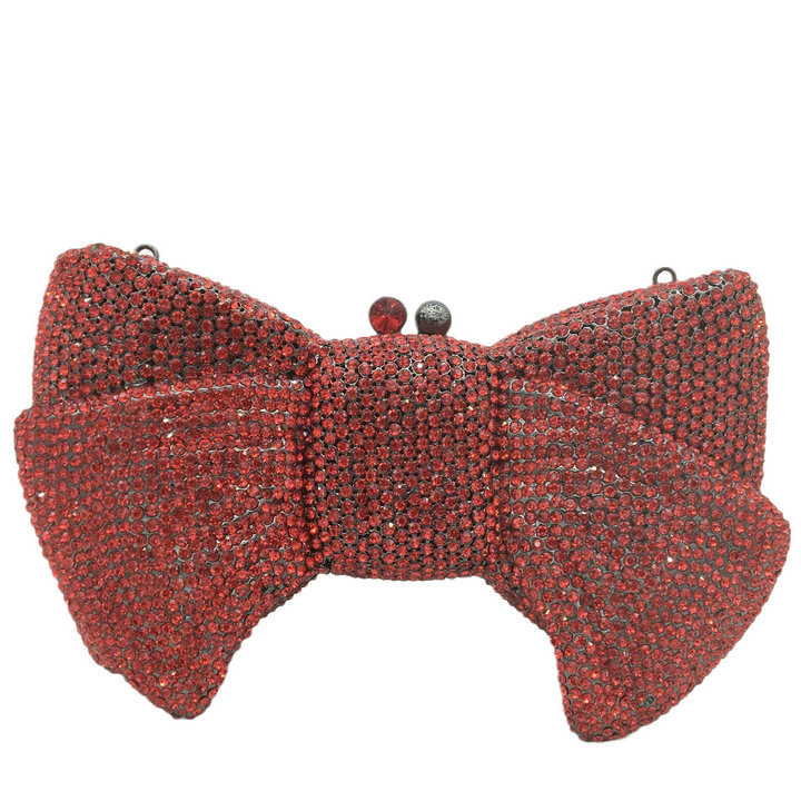 Fgg Clutch Bag Metal Rhinestone Clutch Bag Bow Dinner Bag Party Evening Bag display picture 6