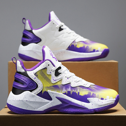 2024 New Basketball Shoes Men's Fashion Running Sports Dad Shoes Parent-Child High Top Comfortable Breathable Ball Shoes Men's Shoes
