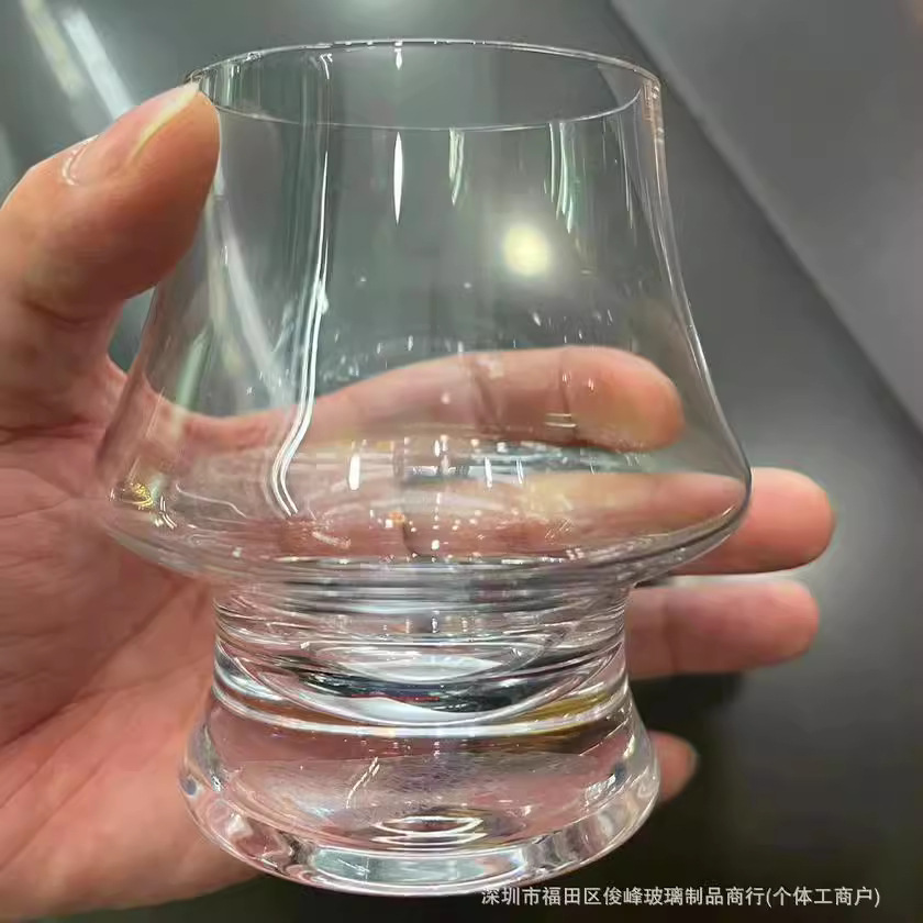 绽放闻香杯威士忌杯不规则形酒杯250ML加厚底小容量威杯胖蘑菇杯