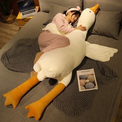 脚を組んで寝るための大きな白いアヒルの枕、大きな白いアヒルの寝枕、なだめる人形、排気ベッド、女の子用ぬいぐるみ