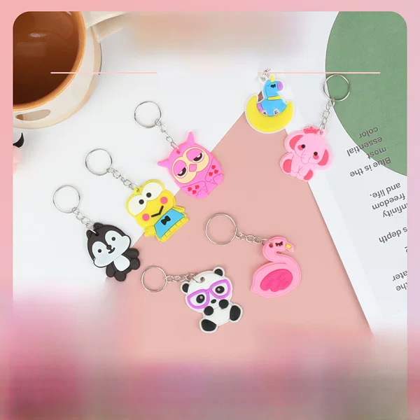Keychain Pendant Pvc Soft Rubber Silicone Small Gift Cute Souvenir Key Ring Car Bag Decoration Creative