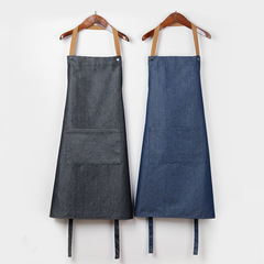 Solid Color Foreign Trade Modern Minimalist Logo Print Apron Home Canvas Denim Apron Embroidered Customizable Apron