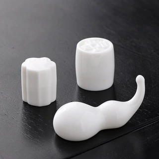 羊脂玉白瓷盖置功夫茶道零配家用小号茶架茶台茶几茶室茶具配件