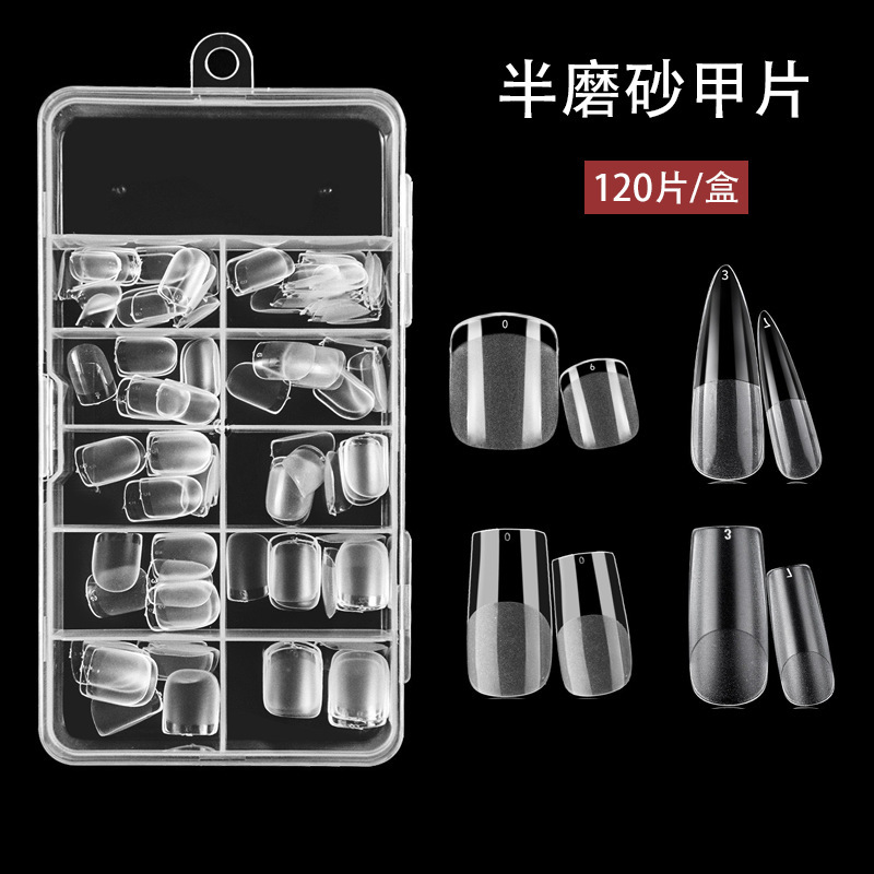 Nail Art 120 Pieces Transparent Scrub Square Oval Almond Ballet Wear Nail False Nail Shop Nail Art 120 Pieces Transparent Scrub Square Oval Almond Ballet Wear Nail False Nail Shop