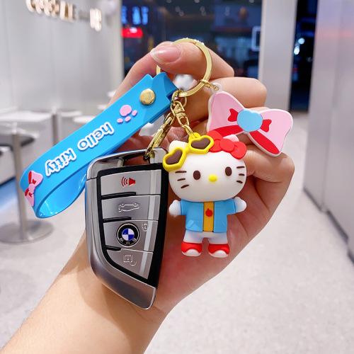 New cute kt cat keychain cartoon Sanrio girl heart bag pendant pendant couple small gift wholesale