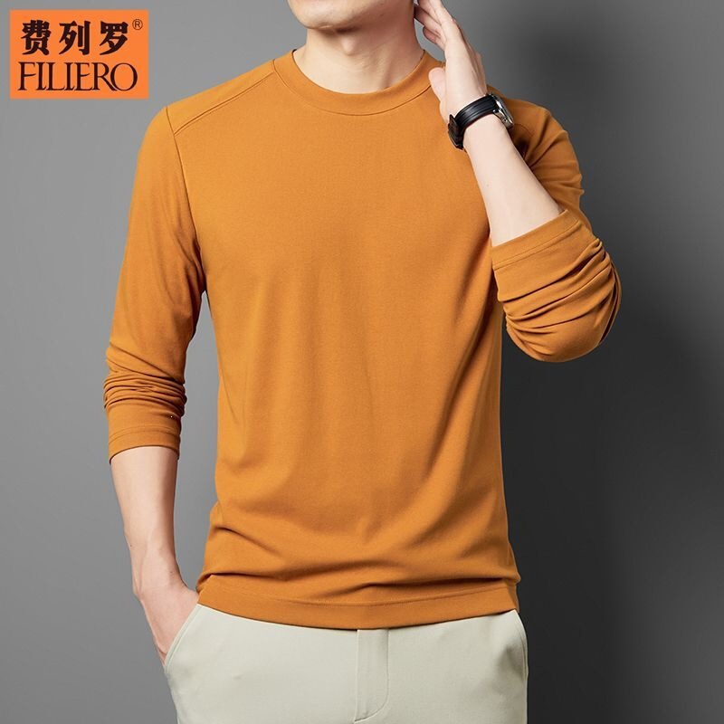 Men's Versatile Autumn and Winter Solid Color Round Neck T-Shirt New Casual Base Layer Men's Long-Sleeve Top Men's Versatile Autumn and Winter Solid Color Round Neck T-Shirt New Casual Base Layer Men's Long-Sleeve Top