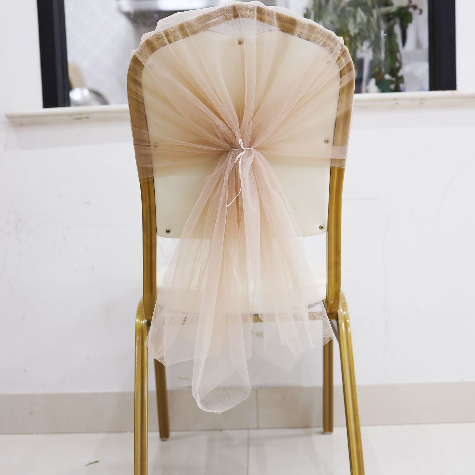 Transfronterizos silla trasera cubierta silla de decoración cintas de tela de banquete