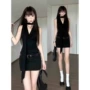 夏季包臀辣妹美式黑裙