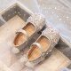 Girls Princess Shoes 2025 Spring New Children's Crystal Shoes Women's Shoes Soft-soled Leather Shoes with Dress Spring