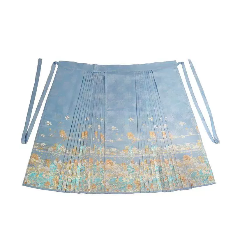 Цветочная золотая юбка с конским лицом новая юбка китайского стиля