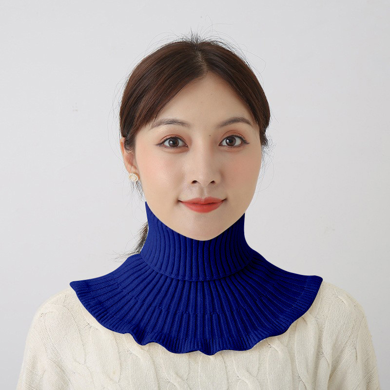 Baja de cabeza para mujeres de otoño y invierno caliente para proteger la columna cervical de color sólido elástico tejido cuello falso suéter cuello alto cuello