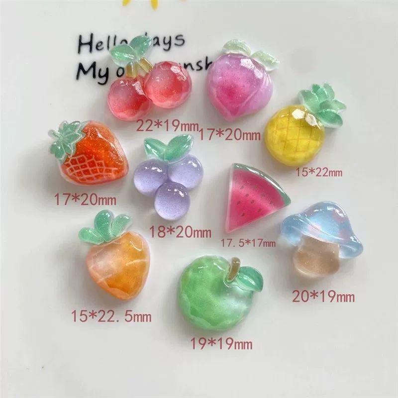 クリスタル多面透明フルーツパッチ diy クリーム接着剤携帯電話ケース水カップステッカー子供のヘアピン樹脂材料|undefined