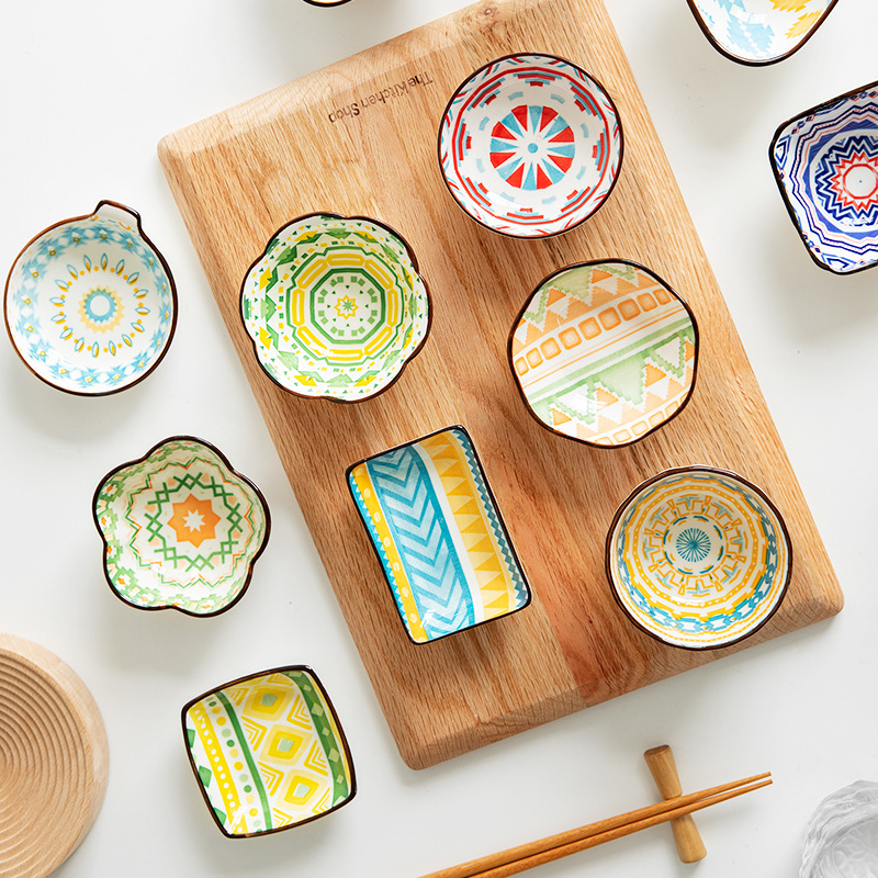 Shawn Japanese-style small dish dipping sauce dish ceramic seasoning dish household soy sauce vinegar seasoning dish pickled vegetable snack dish