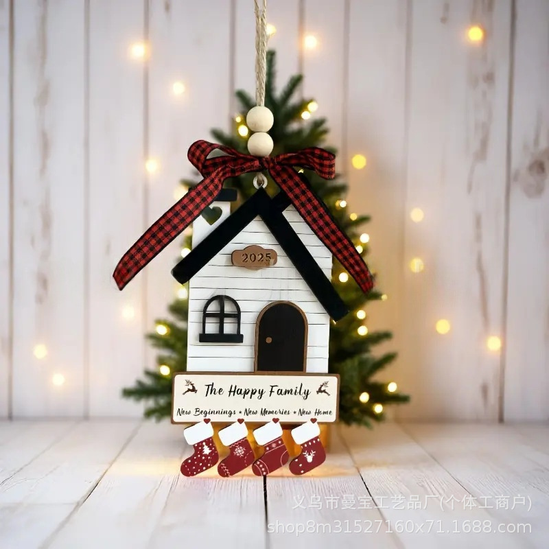 クリスマスペンダント木製ラウンド木材チップ家庭用装飾品クリエイティブクリスマスボール小道具ギフト木製工芸品|undefined