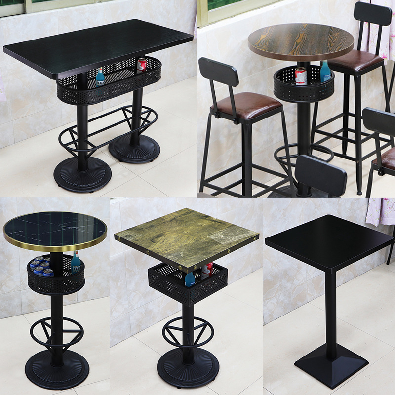 Bar lounge seating bar table set combo retro simple standing table lounge bar KTV wall-mounted counter in stock