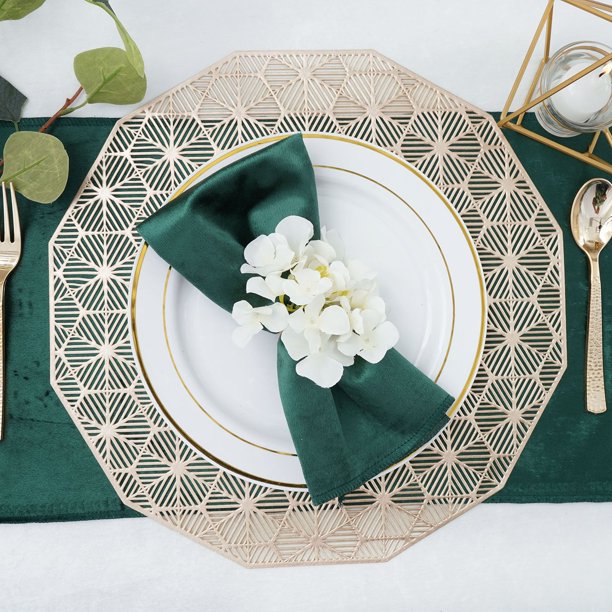 Polígono bronceado mantel hueco de oro y plata hexagonal antideslizante estera de la tabla de montaña estera de aislamiento decorativo occidental al por mayor