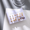 Earrings from pearl, brand set, European style, internet celebrity