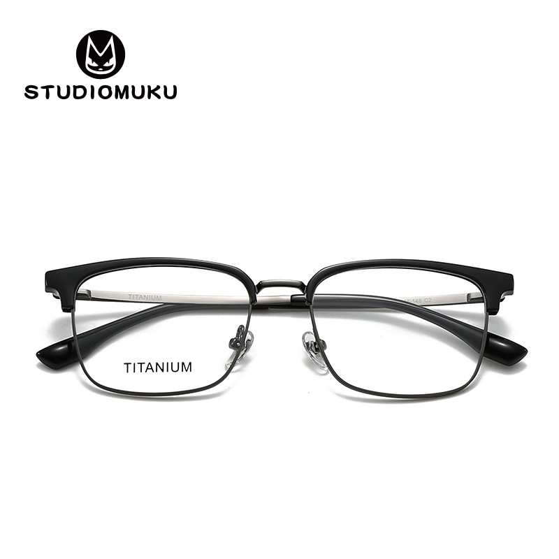 Gafas frescas de madera STUDIOMUKU, ligeras y guapas, gafas de cejas para hombres de negocios, marco para gafas, marco de todo fósforo para viajeros