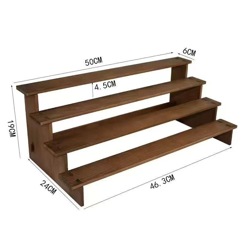 木製の収納棚の手作りのおもちゃの陳列棚のテーブルの置物の階層式の模型の展示台の実木の置き棚