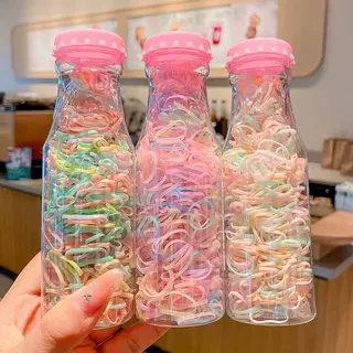 可乐瓶女童一次性小皮筋发弹性好可爱宝宝罐装350根彩色儿童橡皮