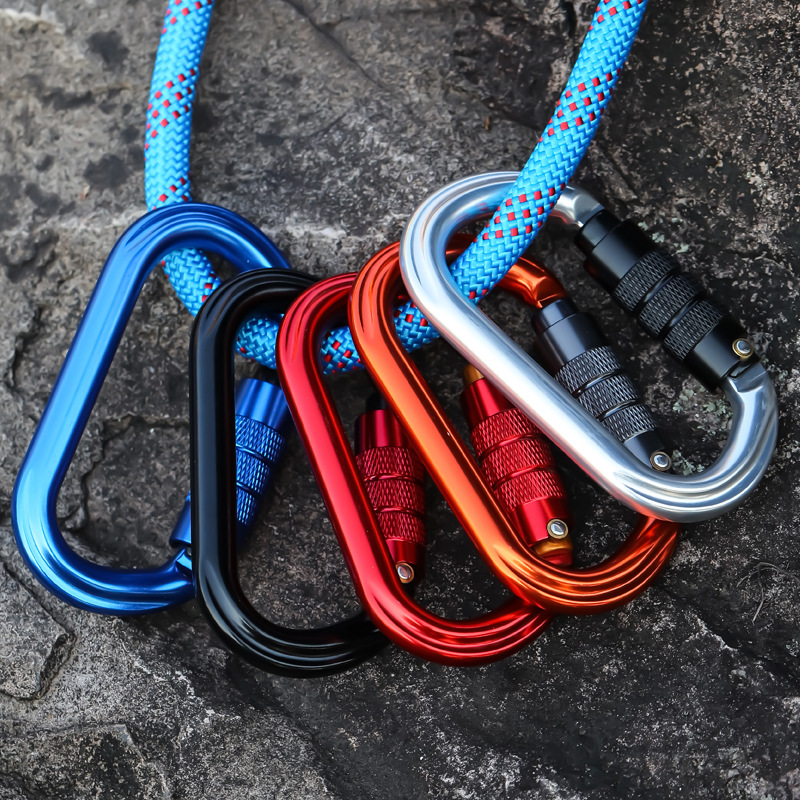 Cliwiz 7075 Aviation Aluminum 25Kn Rock Climbing Rescue Main Lock Carabiner High Tension Fire O-Type Automatic Lock