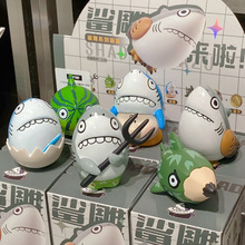 不二马大叔鲨雕鲨鱼盲盒手办摆件可爱男生生日礼物创意玩具