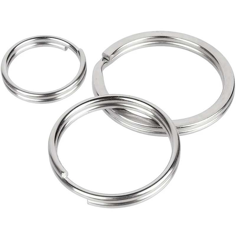 304 Stainless Steel Key Ring, Circular Flat Ring, Thickened Flat Ring, Car Keychain Accessory Clasp