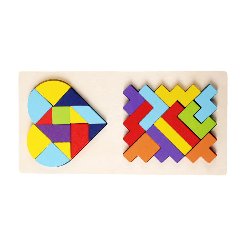 Madera Tetris juguetes de puzzle para niños bloques de construcción para niños y niñas de 3 - 6 años de edad puzzle puzzle