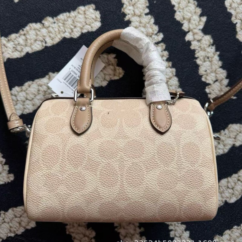 High-end C-brand Rowan18 mini Boston women's bag, vintage pattern pillow bag, fashionable handbag, shoulder and crossbody bag High-end C-brand Rowan18 mini Boston women's bag, vintage pattern pillow bag, fashionable handbag, shoulder and crossbody bag