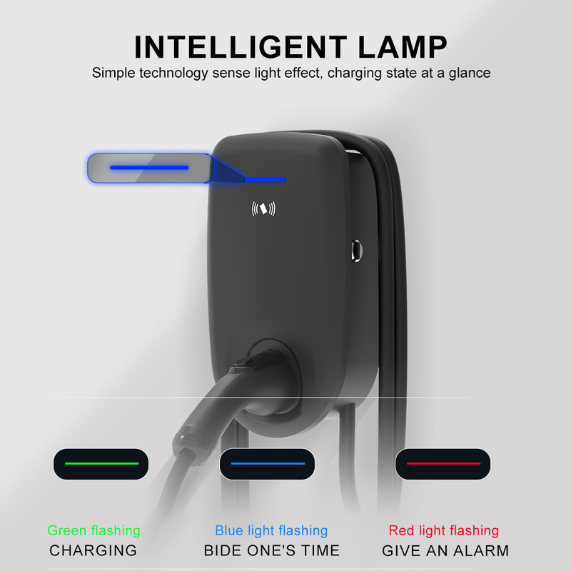 7kw ヨーロッパ標準充電パイルグリーン新エネルギー電気自動車家庭用屋外 AC パイル Type2 壁掛け充電器|undefined