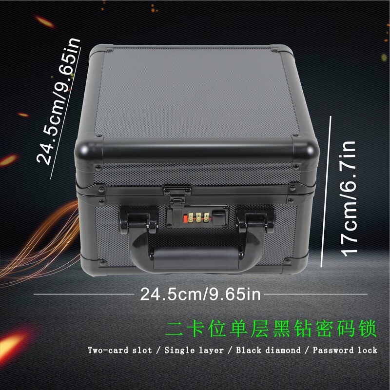 In Stock: Two-Card-Slot Single-Layer Black Diamond Star Card Storage Box, Psa Graded Card Storage Box, Aluminum Alloy Toolbox In Stock: Two-Card-Slot Single-Layer Black Diamond Star Card Storage Box, Psa Graded Card Storage Box, Aluminum Alloy Toolbox