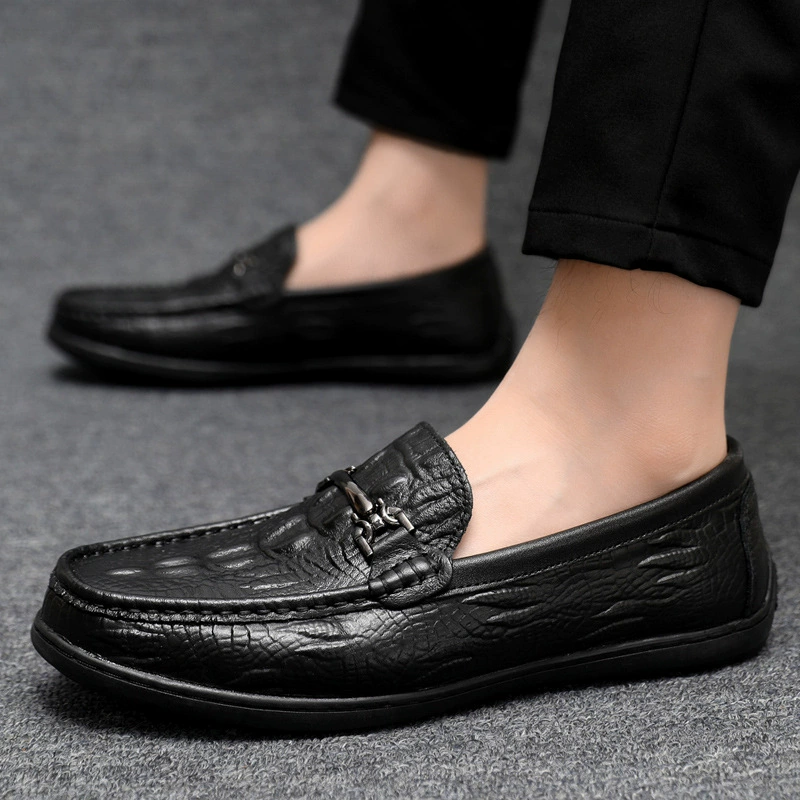 Весной и летом новые бобовые ботинки мужские крокодиловые узоры