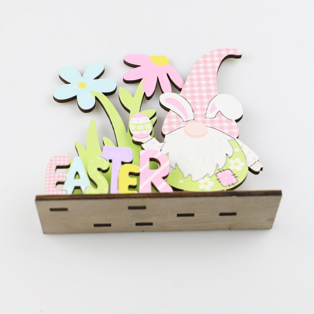 Einfacher Stil Kaninchen Brief Blume Holz Ornamente display picture 2